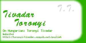 tivadar toronyi business card